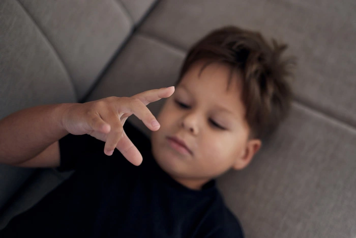 Young child with Autism stimming.