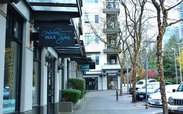 Business store fronts on 103 Ave NE